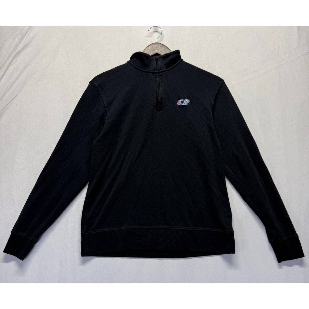 Vineyard Vines Sweatshirt Mens Small Black Embroidered NASA Logo Quarter Zip